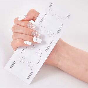 White and Silver Nail Art Stickers, 1 Pack, 22 Stickers